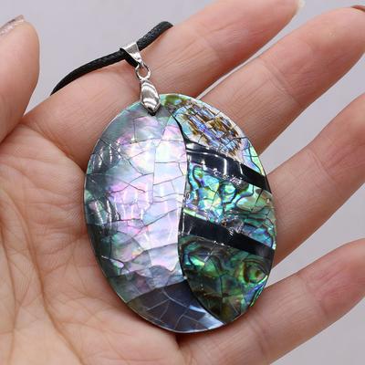 Natural Abalone Shell Pendant Necklace Fashion Jewelry Oval Shape Trendy Elegant Choker Necklaces Gift Ideas Jewelry Lover Gifts