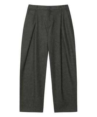NOISE Wool Flannel Slit Wide Slacks - Charcoal