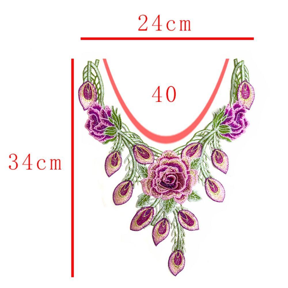 Detachable Embroidery Flower Applique 24cm X 34cm Floral Patches  Crafts Clothing Accessories