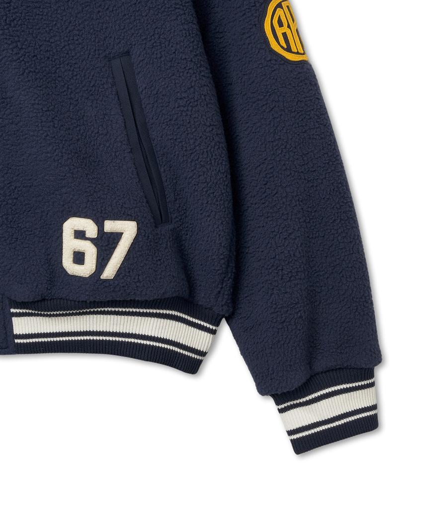 Polo Ralph Lauren Pile Fleece Letterman Jacket - Navy