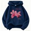 Felpa con Cappuccio Rosa Orchidea alla Moda per Bambini Felpa con Grafica Floreale con Slogan “Simple Joy” per Bambini e Bambine
