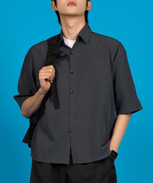 KOLEAT Men Summer Cooling Refrigerator Oversized Functional Dry Short Sleeve Shirt [Gray] Kcl.