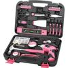 Apollo Tools 135 Piece Household Tool Set, Pink