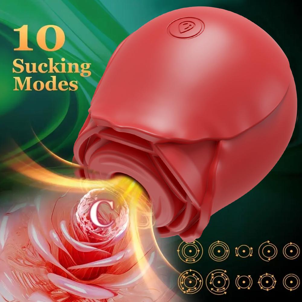 Sucking Rose Vibrator, Nipple Clitoris Stimulator, Female Sex Toy Adult Products, Vibrating Massager, Couple Flirting Sex Toy
