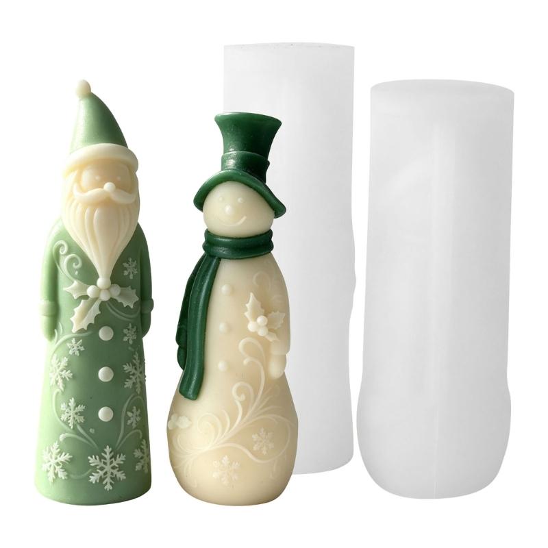 Flexible Candle Casting Form Requiring No Assembly, with Raised Christmas Character Relief for Holiday Projects