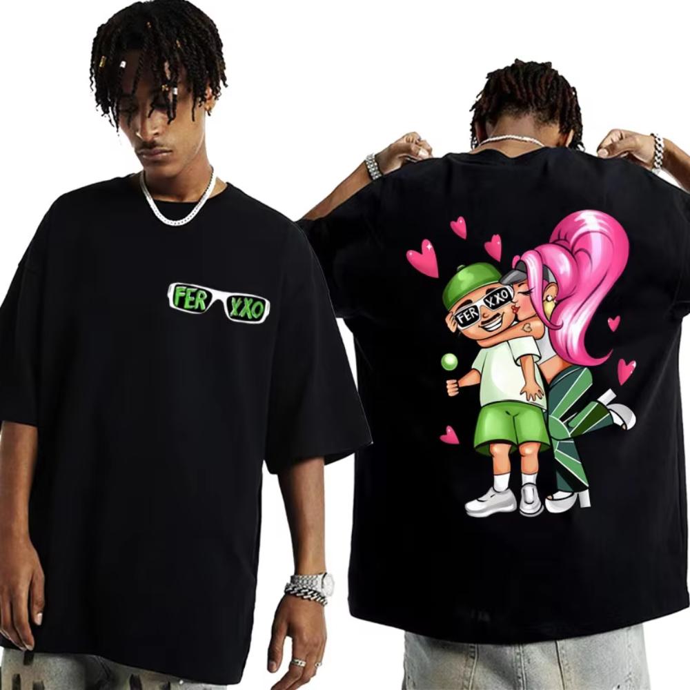 Singer Karol G and Feid Ferxxo Graphic T-shirt for Men Women Fashion Aesthetic Vintage TShirts Casual Cotton Oversized Tee Shirt