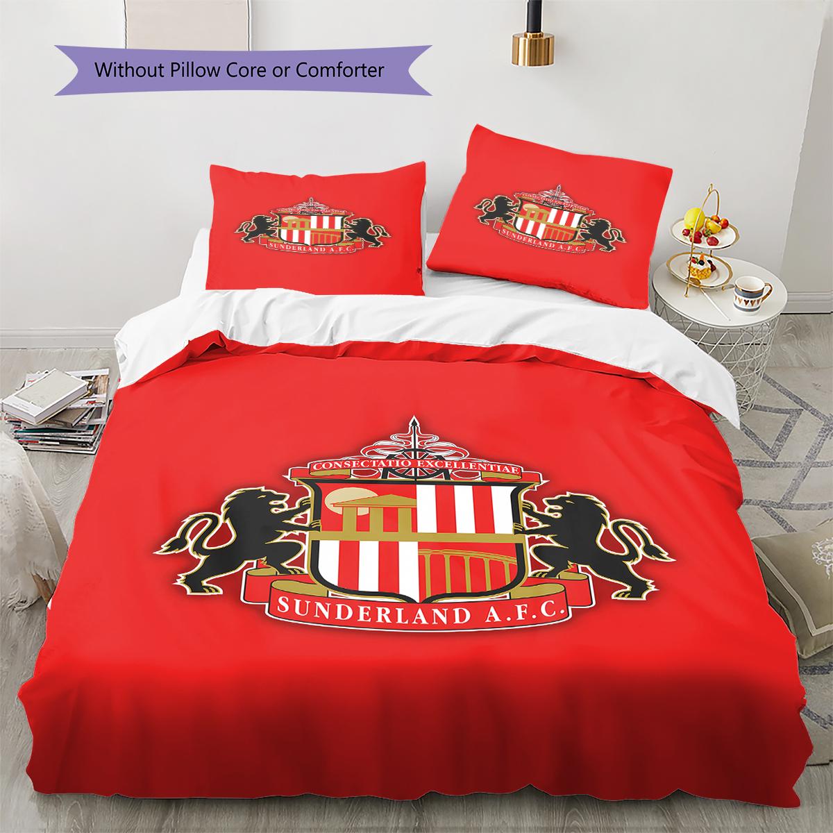 

Sunderland AFC Pattern Bedding,Quilt Set Quilt Cover Pillowcase Home Birthday Gift (1 * duvet cover + 2 * pillowcase, without core) 135x200cm