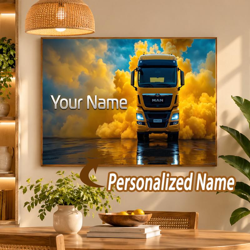 Custom Name MAN Truck 5D Diamond Painting Personalized Full Drill Diamond Art Kit Gift