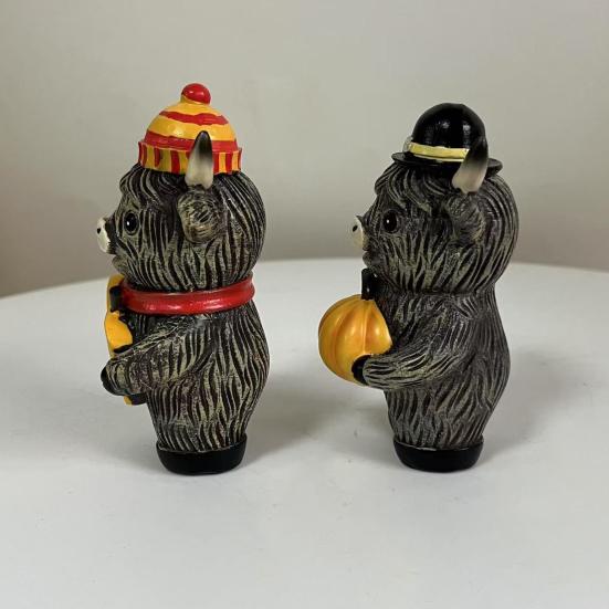 Halloween Hochlandkuh Harzfigur Ornament Schottisches Kultursymbol Handgefertigt Kürbis Ahornblatt Kuh Statue