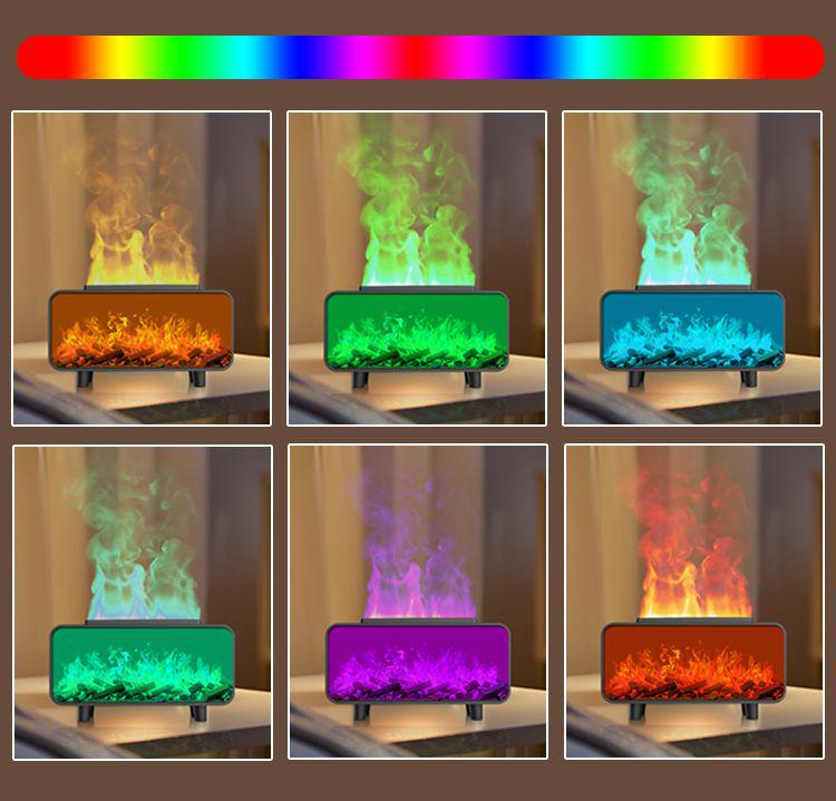 2025 Fireplace Flame Humidifier & Aroma Diffuser with Automatic Spray and Atmosphere Light for Home & Bedroom