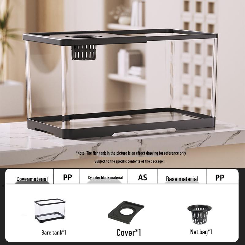 

Compact Eco-Friendly 2025 Goldfish Tank with Filtration, Oxygenation, Lid - Ideal for Small Living Rooms 30.6x18.4x19.6 cm