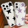 Stars Pattern Diamond Frame Clear Soft Silicone Case For iPhone 16 Pro Max 16E 15 14 Pro 13 12 11 Lens Protection Shockproof Phone Cover