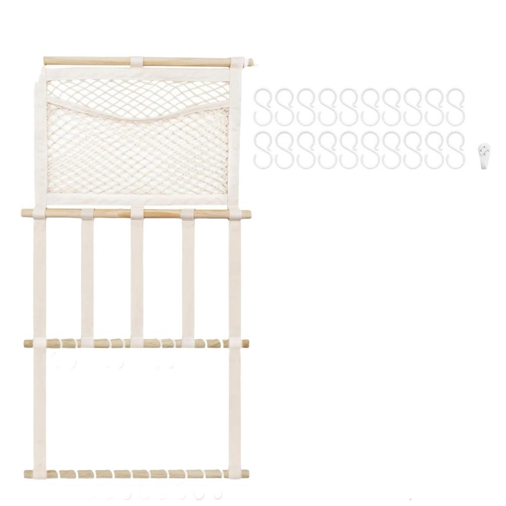 1 Zestaw Dużej Pojemności Stojak do Przechowywania Opasek do Włosów Hak Drewniany Wiszący na Ścianę Prezentacja Przechowywania Dekoracja Torby do Przechowywania