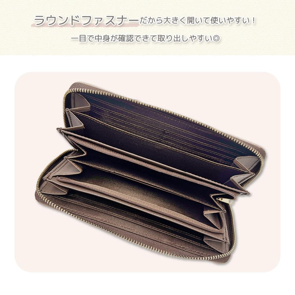 K-PARTS Bebe Dayan Compass Rose Round Zipper Long Wallet for Women and Girls, Bebe Dayan Cat Design, Cute Cat Accessories, Gift, Wachifield Map,