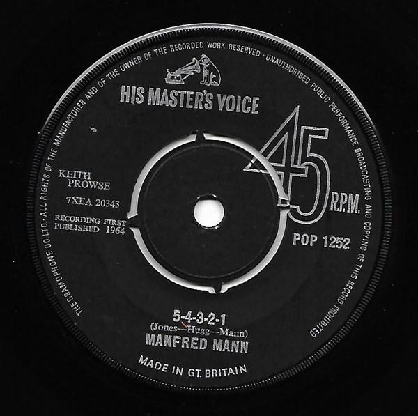 

7inch Record MANFRED MANN - 5-4-3-2-1 / Without You POP1252 His Master s Vo 1964 UK Rock Used