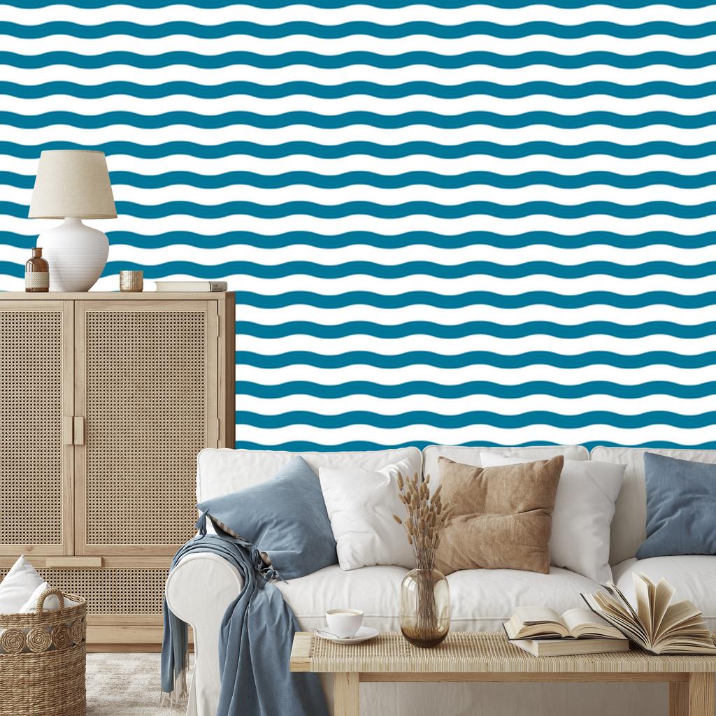 Turquoise Stripes Wallpaper, Clear Detail for Living Room and Bedroom 50x1000