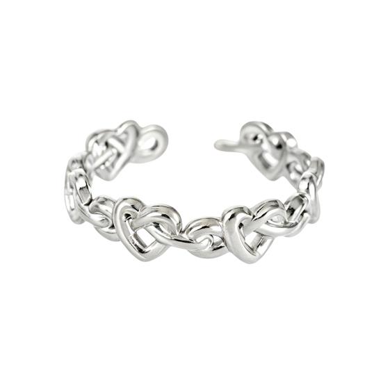 

Thumb Ring Hollow Heart Shape Adjustable Opening Design Finger Ring Stainless Steel Finger Band Versatile Jewelry Gift