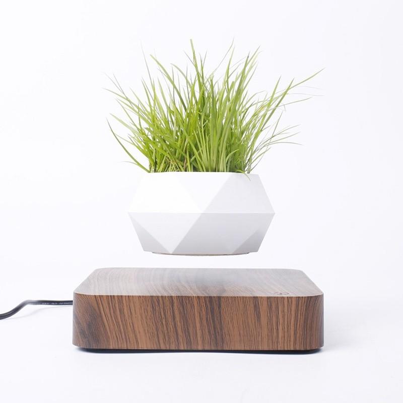 Rotation Flower Pot Planters Potted Plant Without Plants Magnetic Suspension Floating Pot Household Levitating Air Bonsai Pot