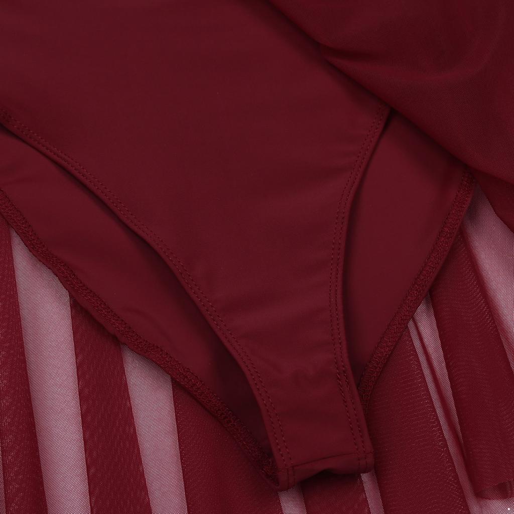 Tanzkleid für Damen, asymmetrisches Mesh-Ballett, lateinamerikanische Tanz-Outfits, überkreuzte Crop-Tops und kurzer Rock