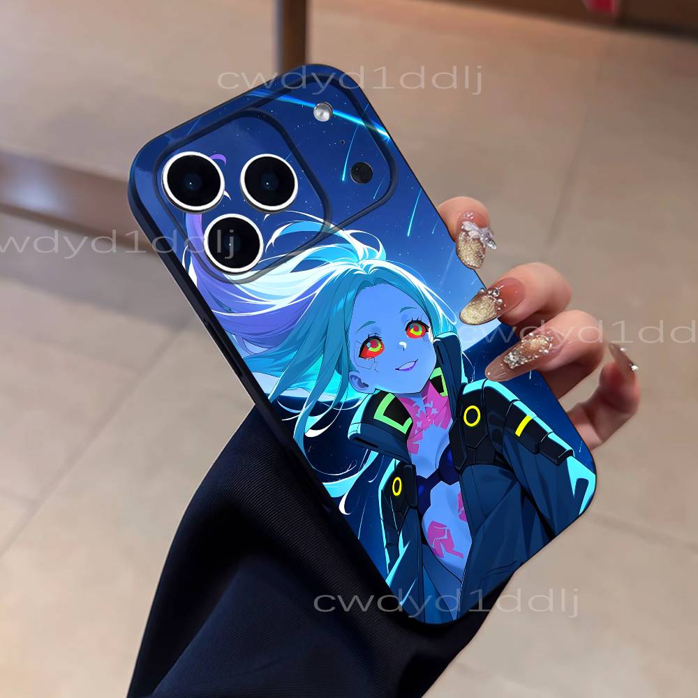 R-Rebecca C-Cyberpunk Anime For iPhone 17,16,15,11,12,14,13 Pro Max Mini XS,XR,7 Plus 16E Air Soft Black Dustproof Phone Case iPhone17air