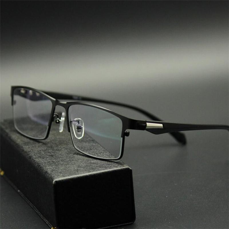 Photochromic Square Prescription Eyeglasses Full Frame Vintage Metal Nearsighted Glasses Men Women 0 To -4 0