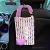 Cute Car Hanging Tissue  Bag Love Pattern Vehicle Trash Bin  Car Interior Accessories