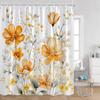 Watercolor Flowers Floral Shower Curtains Butterfly Greenery Plants Nature Home Decor for Bathroom Polyester Fabric Bath Curtain