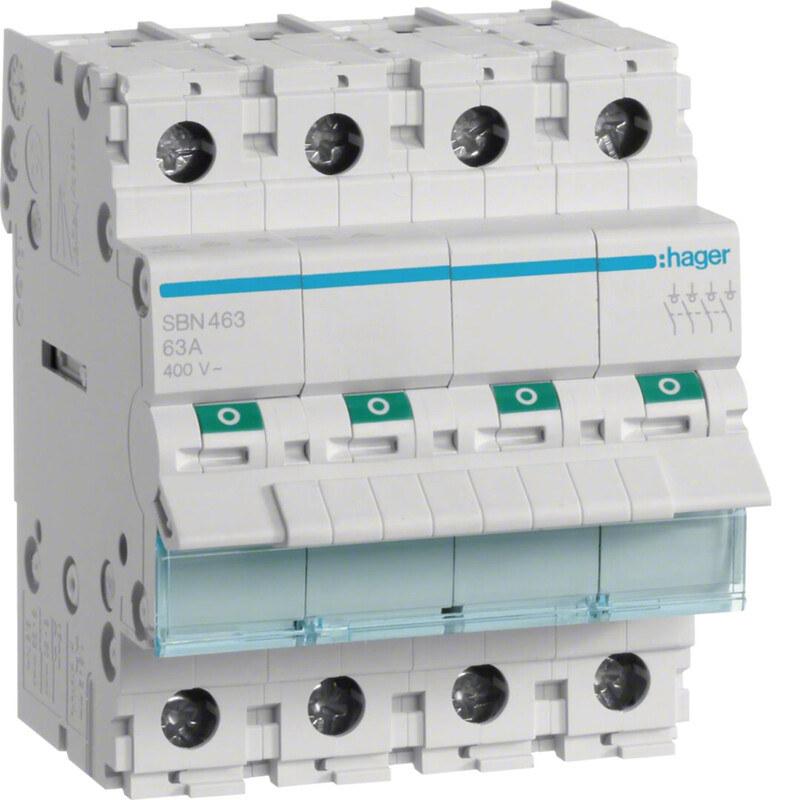 Modular switch disconnector 4P 63A 400VAC
