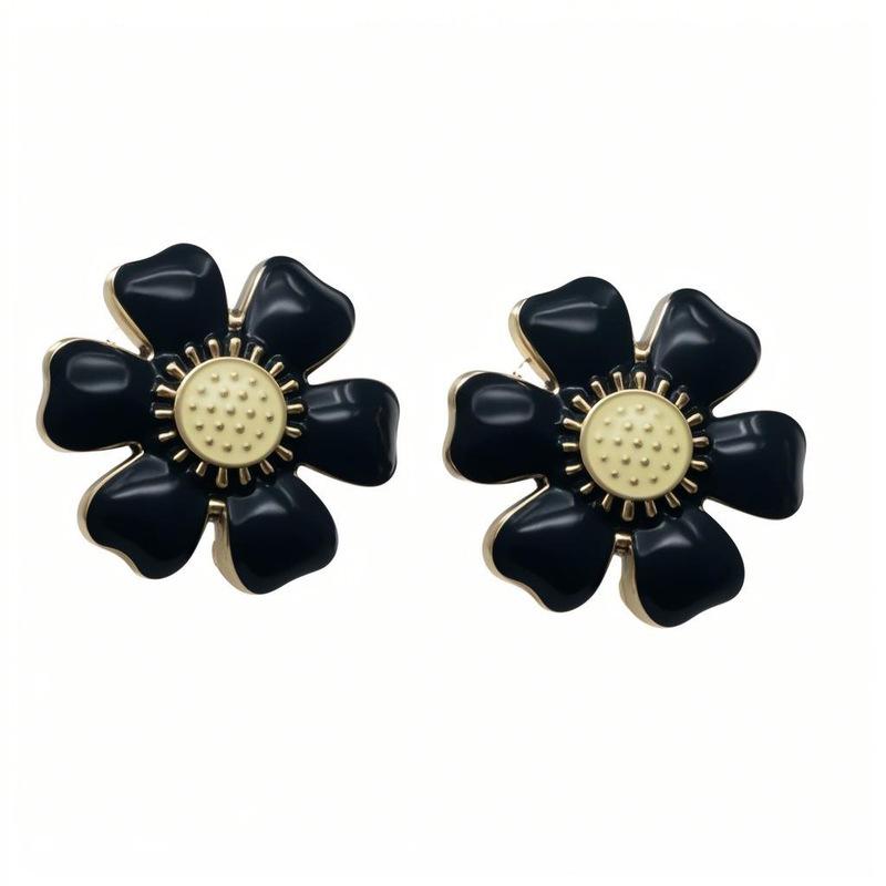 Korean Fashion Geometric Stud Earrings Vintage Zirconia Flower Bridal Earring Party Accessories For Women Ear Jewelry Gifts