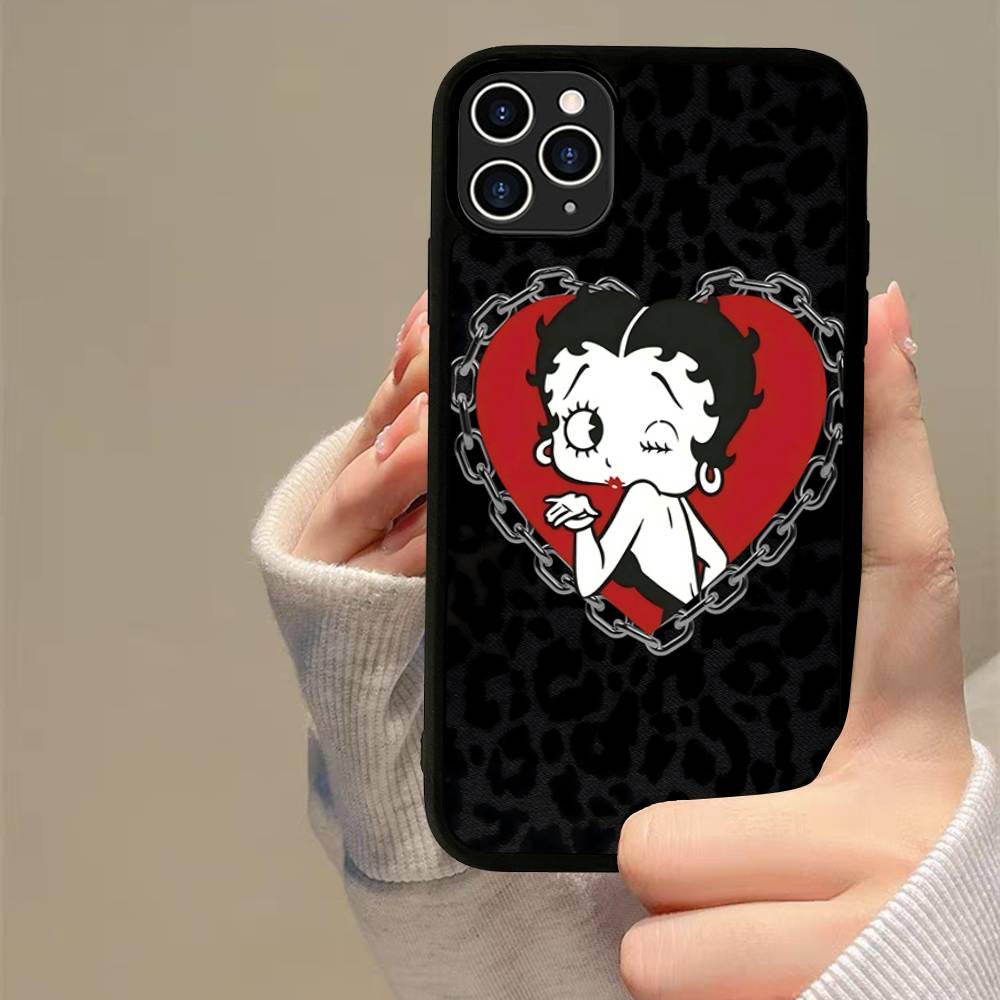 B-Betty-Cute-B-Boop Anime Phone Case For iPhone 17 16 15 14 13 Plus 12 11 Pro Max PC+TPU Cases Back Cover