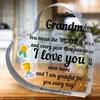 2D Flat Charming Colorful Heart Acrylic Plaque - Perfect Grandma Gift & Elegant Home Decor for Any Occasion,Acrylic Decor for Bedroom Living,