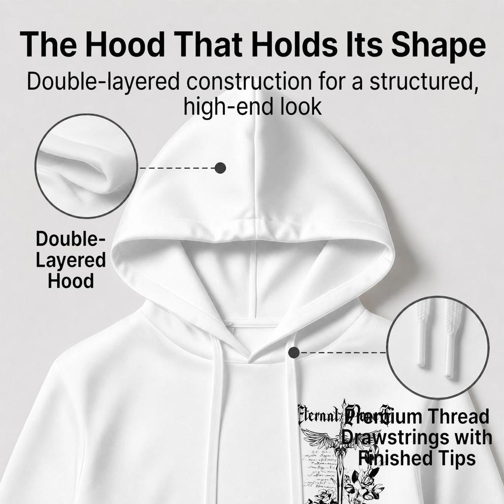 Men's 2D Graphic Hoodie, Breathable Soft Minimalist Design, Comfortable Versatile Casual Daily Wear, Fashion Pullover for Everyday Outfits