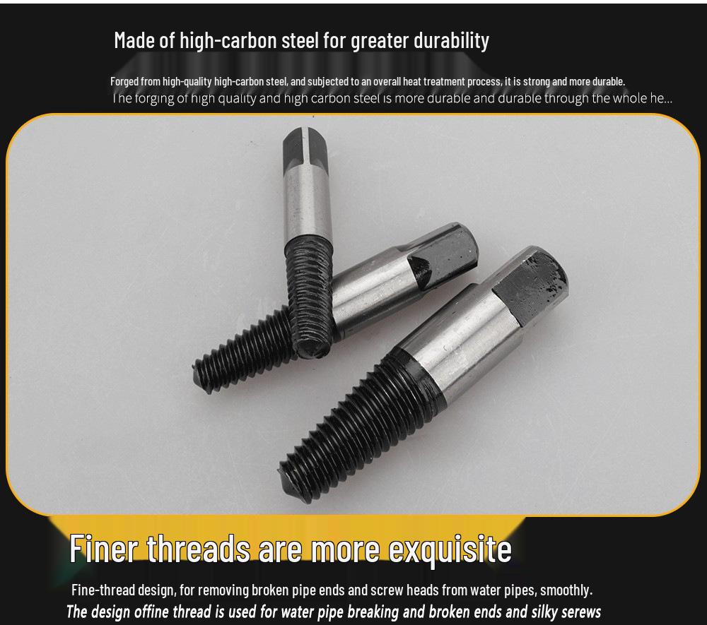 In Stock: 8-Piece Fine-Thread Screw Extractor and Faucet Valve Thread Remover
