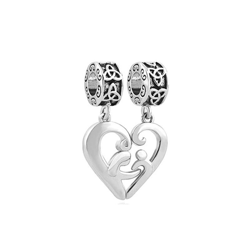 925 Silber Flügel Brillen Bienen Rosa Herzen Anhänger Perlen Schmuckherstellung Damen Geschenk Anhänger Armband Halskette