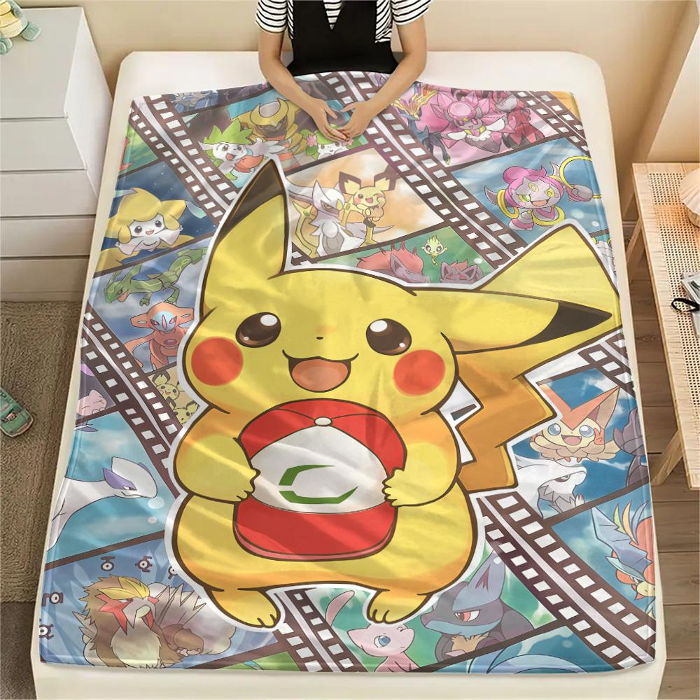 Pokémon Pikachu Cute Style Collection flannel blanket, warm for home bedroom, ideal gift choice