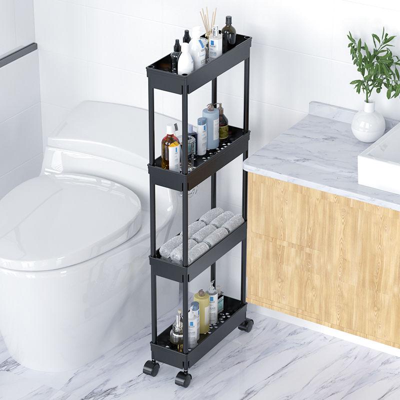 Scaffale da Pavimento Multi-strato Piccolo Carrello Portaoggetti Cestino per Verdura Scaffale da Bagno per Fessure Cucina di Casa