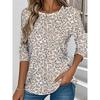 Easter Women's T shirt Crew Neck Long Sleeve Tunic Graphic Striped Plants Vintage Stylish Classic  Round Neck Regular Tops