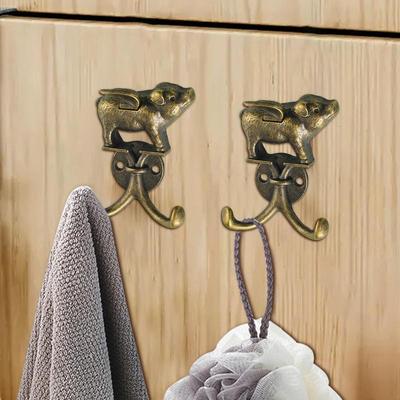 Vintage Hooks Decorative Unique Animal Wall Hooks Heavy Duty Alloy Coat Rack Single Wall Hook Country Farmhouse Hooks for Coat