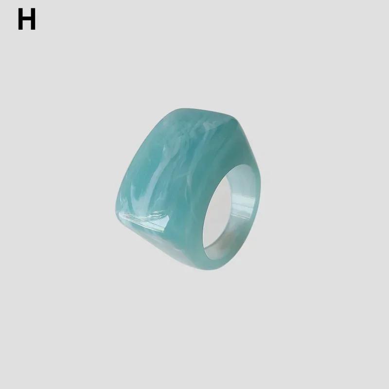 Anillos de Resina Acrílica Creativos de Moda Vintage Simples Geométricos Cuadrados para Mujeres Hombres Joyería