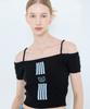 LARTIGENT L4 Cable Offshoulder Knit(Black)