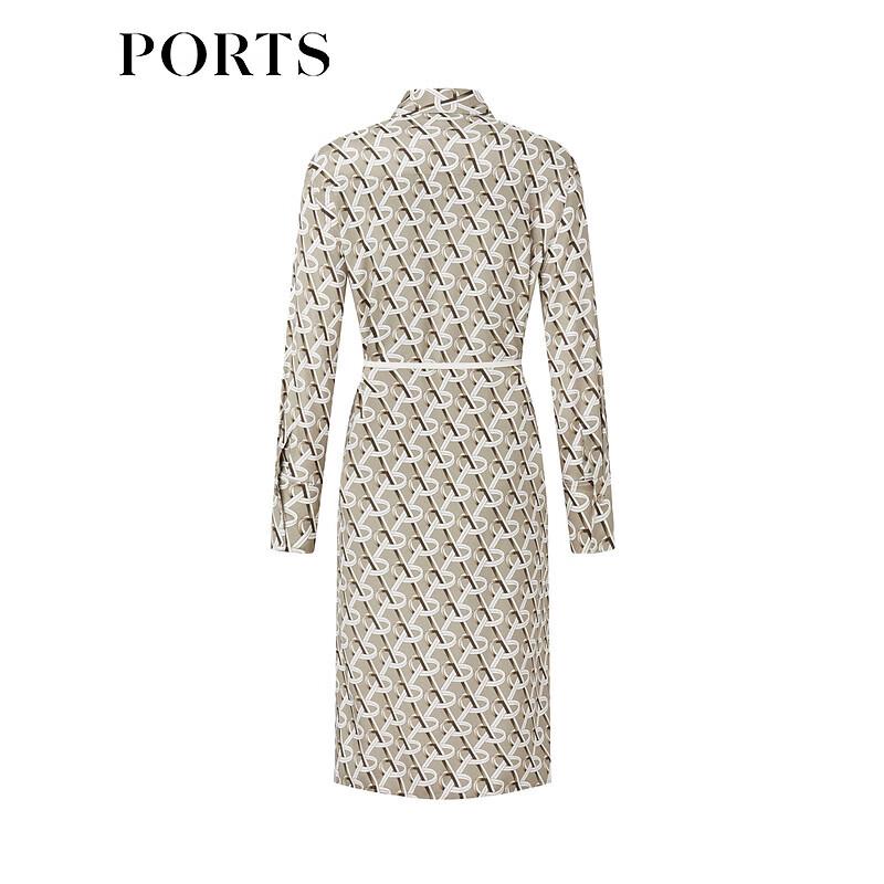 PORTS Women's Elegant Tie-Waist Midi Dress