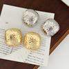Exaggerated Square Stud Earrings: Elegant S925 Silver Needle, European & American Style