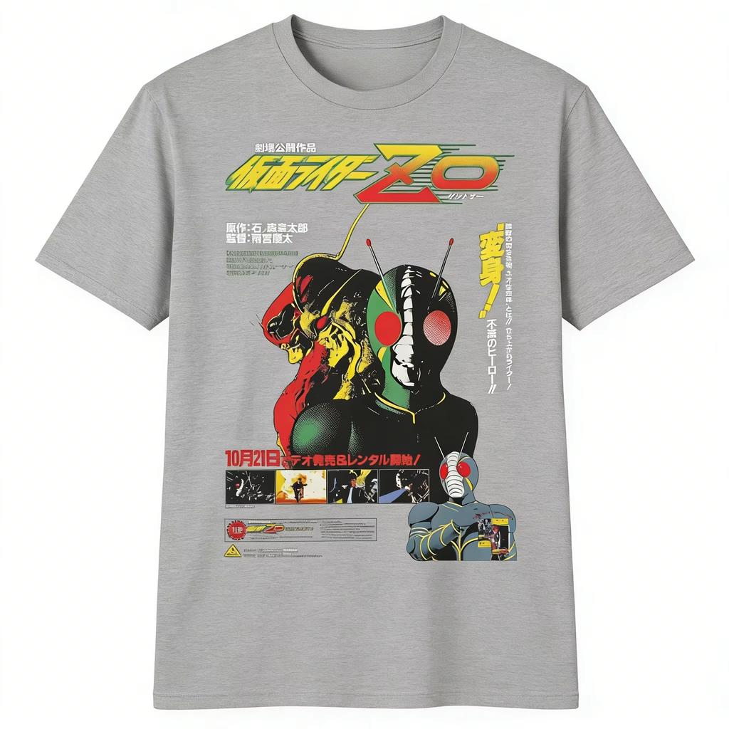2026 New Kamen Rider ZO Vintage Movie Poster Graphic‑Print Unisex Oversized Cotton Casual Street‑Wear