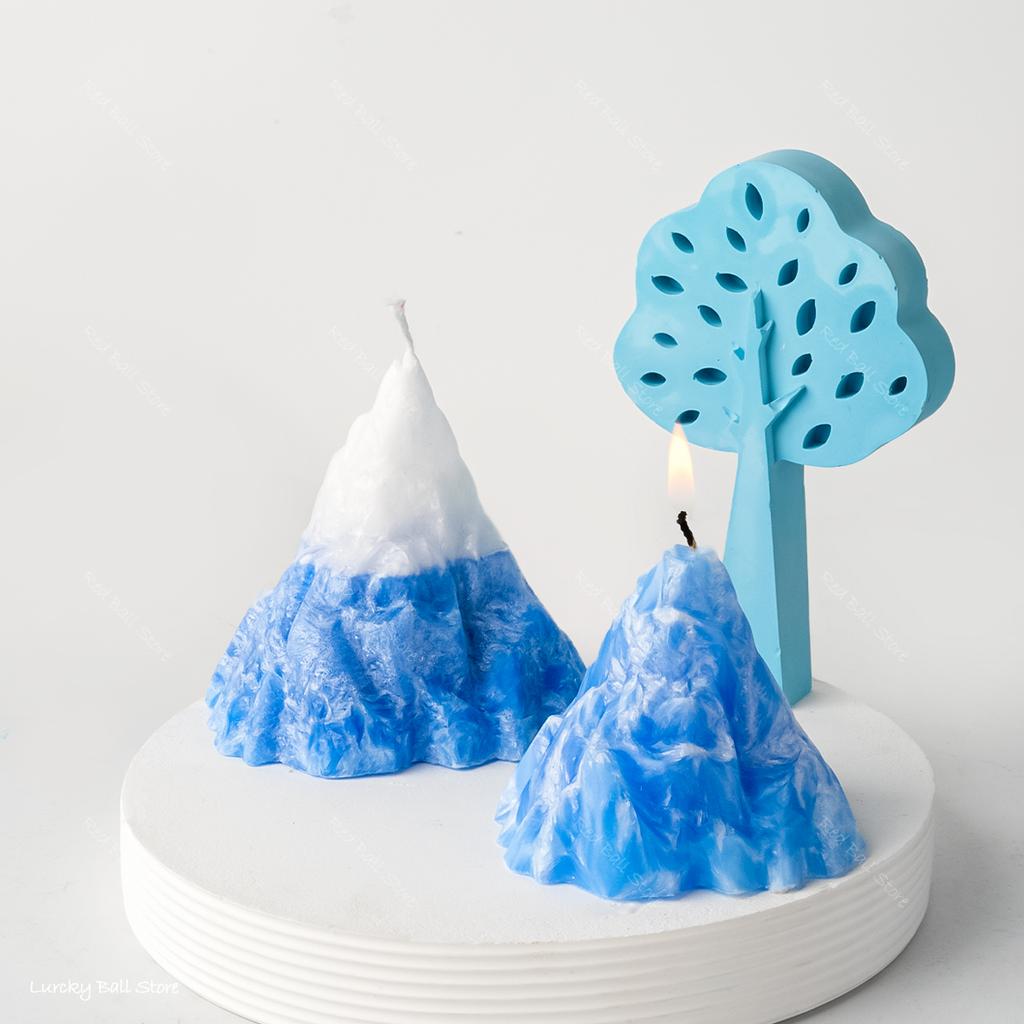 3D Iceberg Volcano Snow Mountain Silicone Mold Candle Making Supplies Tools DIY Handmade Soap Resin Crystal Ice Mould Home Decor