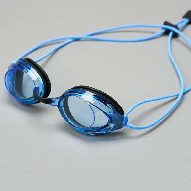 New Swimming Goggles Rope Head with Bright Color Electroplated Waterproof and Anti-fog Goggles Adult Outdoor Swimming Glasses