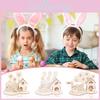 New Easter Wooden Decoration Handcrafted Diy 3d Puzzle Bunny Colorful Eggs Display