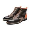 Mens Ankle Boots Pointed-Toe High-top Boot Classic Brown Business Casual Dress Boots for Men British Leather Boots Botas