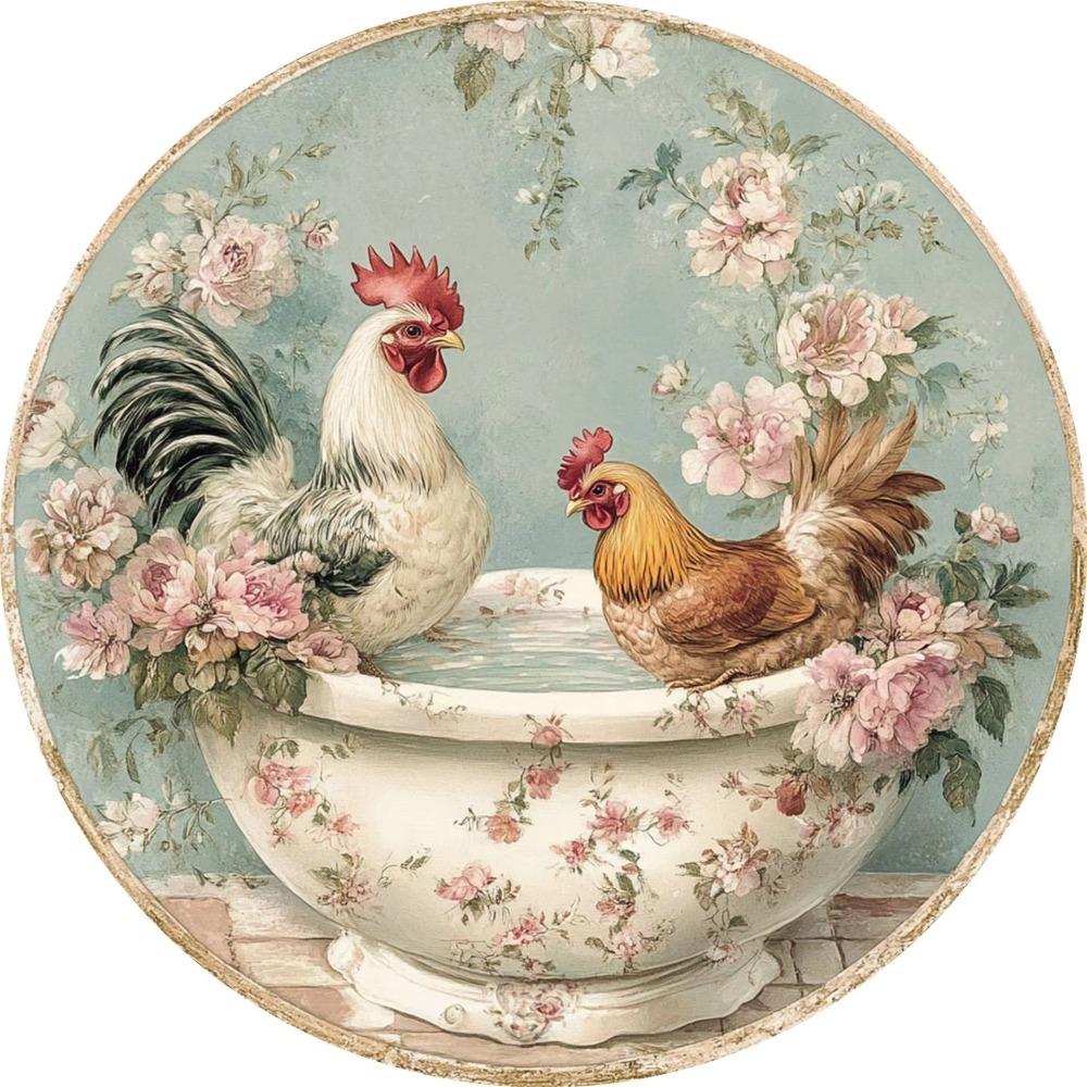 

Европейское и американское ретро-искусство в стиле «жестяная посуда» с фигурками животных и людей — декоративные картины для баров, кафе, оформления фестивалей 20x20cm небесно-голубой