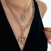 Heavy Industry Light Luxury Retro Stacked Cross Necklace Spice Girl Punk Style Multi-layer Versatile Gold Clavicle Chain