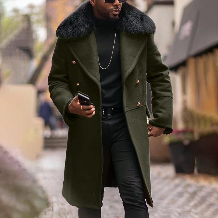 Повседневный твидовый пиджак однотонный тонкий двубортный молодежный мужской пиджак с воротником-стойкой S армия зеленый